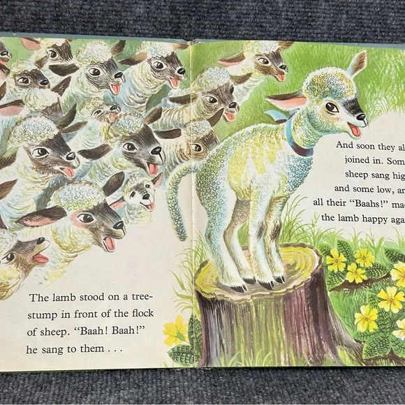 Vintage Big Golden Book A Lamb’s Tale Jenny Reyn 1963 hardcover 8.5x11 nursery - Picture 8 of 13